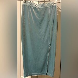 Velvet Baby-Blue Women's Skirt